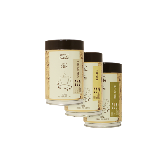 Castorino - Selezione Espresso Probierpaket - 3x250g Bohnen Dose