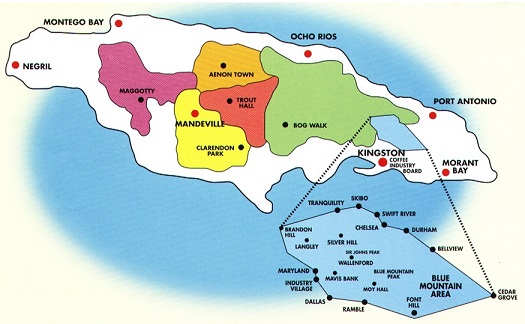 Jamaica Kaffee Anbauregionen Jamaica Kaffee Anbauregionen
